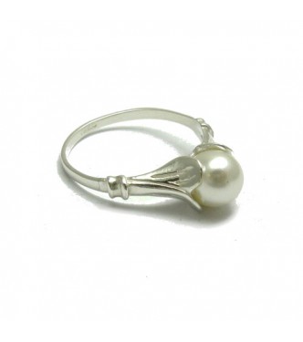 R000868 Plain Genuine Sterling Silver Ring Hallmarked Solid 925 Pearl Handmade Empress